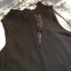 Black Cross-Cross Chiffon Top